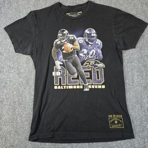 Baltimore Ravens Throwbacks Ed Reed‎ Shirt Tee Black #20 Bal Mitchell And Ness